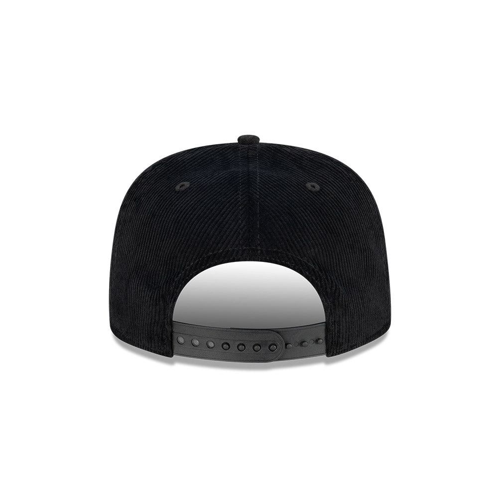 Melbourne Demons Hat - AFL Retro Black Corduroy The Golfer Snapback - New Era